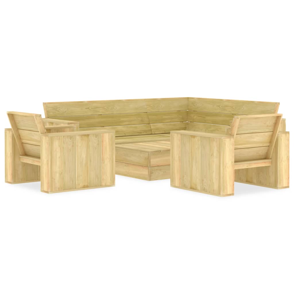 vidaXL 4 Piece Garden Lounge Set Impregnated Pinewood