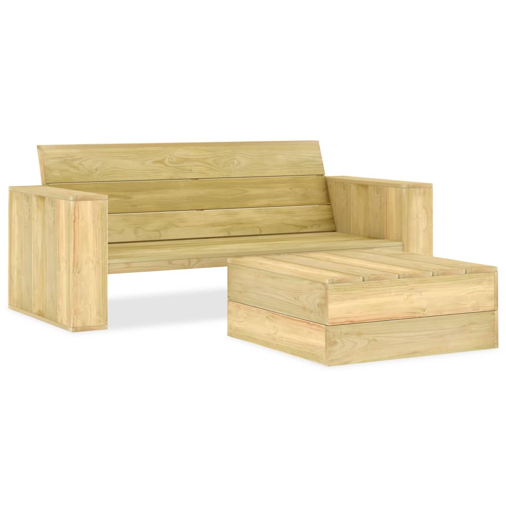 vidaXL 2 Piece Garden Lounge Set Impregnated Pinewood