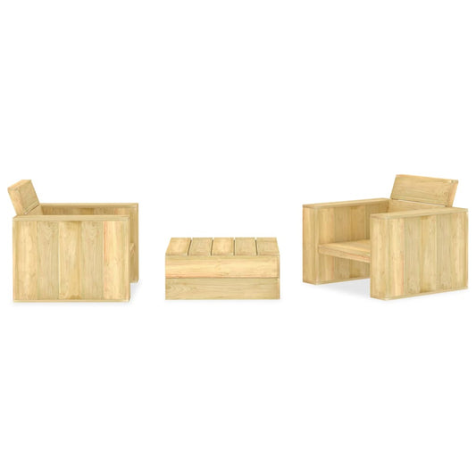 vidaXL 3 Piece Garden Lounge Set Impregnated Pinewood