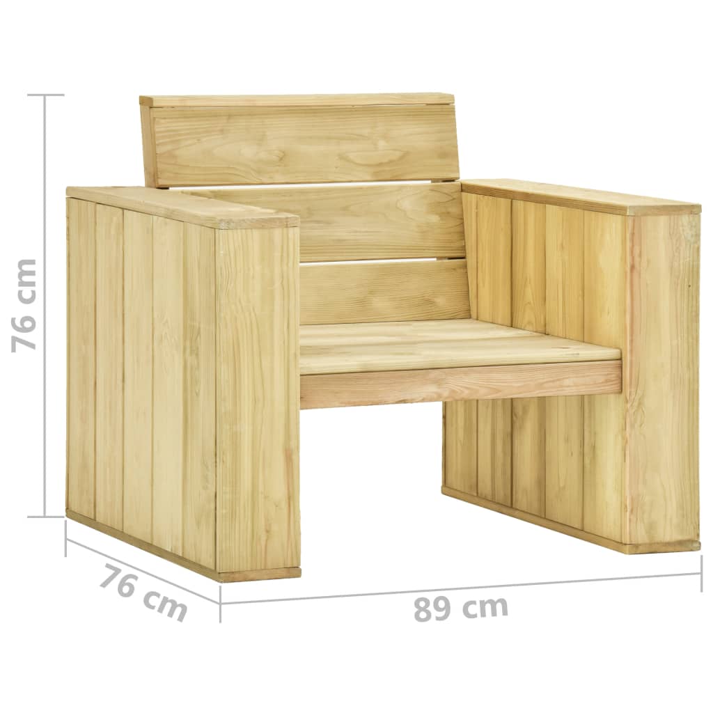 vidaXL 3 Piece Garden Lounge Set Impregnated Pinewood