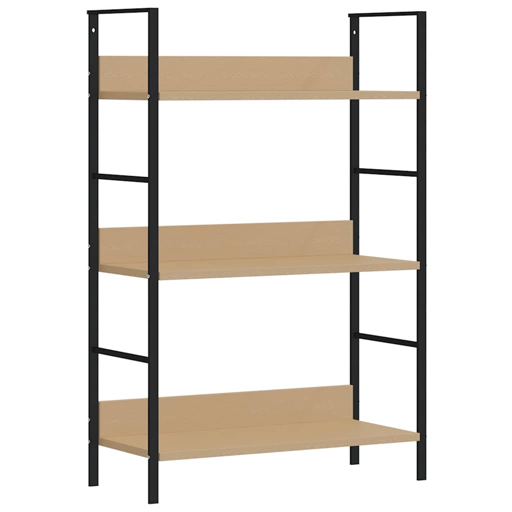 3-Layer Book Shelf Oak 60x27.6x90.5 cm Engineered Wood