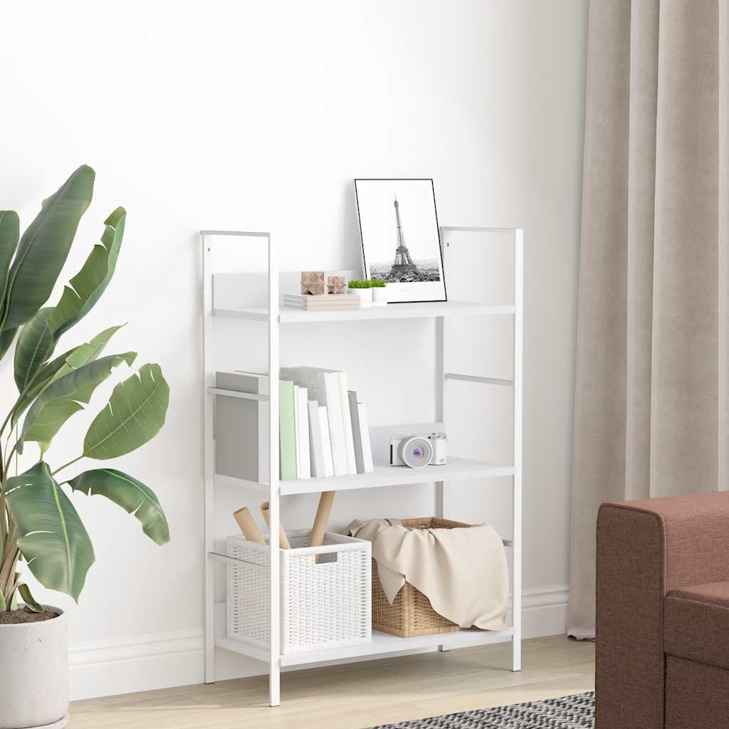 288220 vidaXL 3-Layer Book Shelf White 60x27,6x90,5 cm Engineered Wood