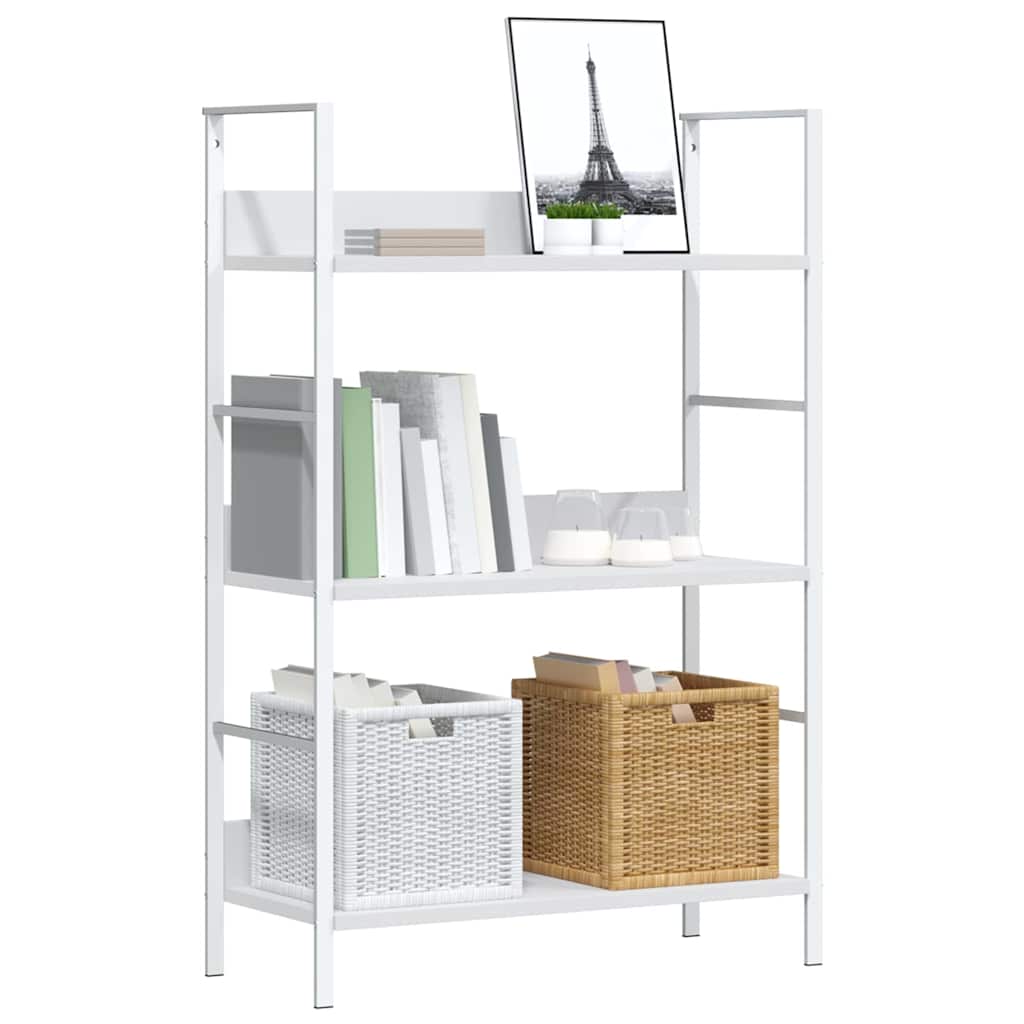288220 vidaXL 3-Layer Book Shelf White 60x27,6x90,5 cm Engineered Wood