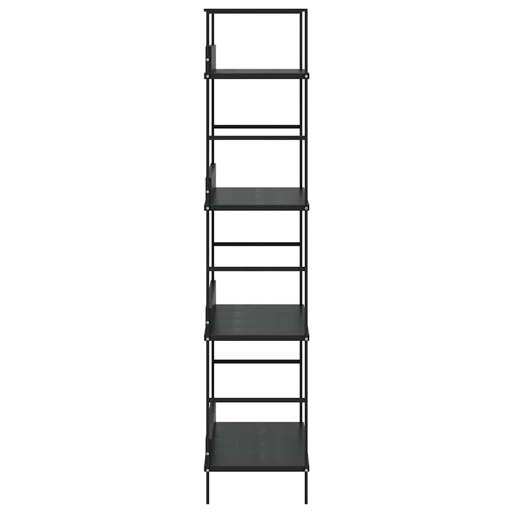 4-Layer Book Shelf Black 60x27.6x124.5 cm Engineered Wood