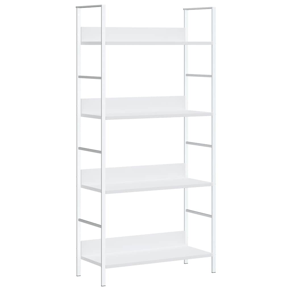 288224 vidaXL 4-Layer Book Shelf White 60x27,6x124,5 cm Engineered Wood