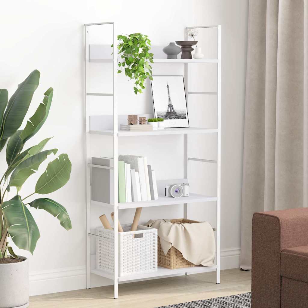 288224 vidaXL 4-Layer Book Shelf White 60x27,6x124,5 cm Engineered Wood