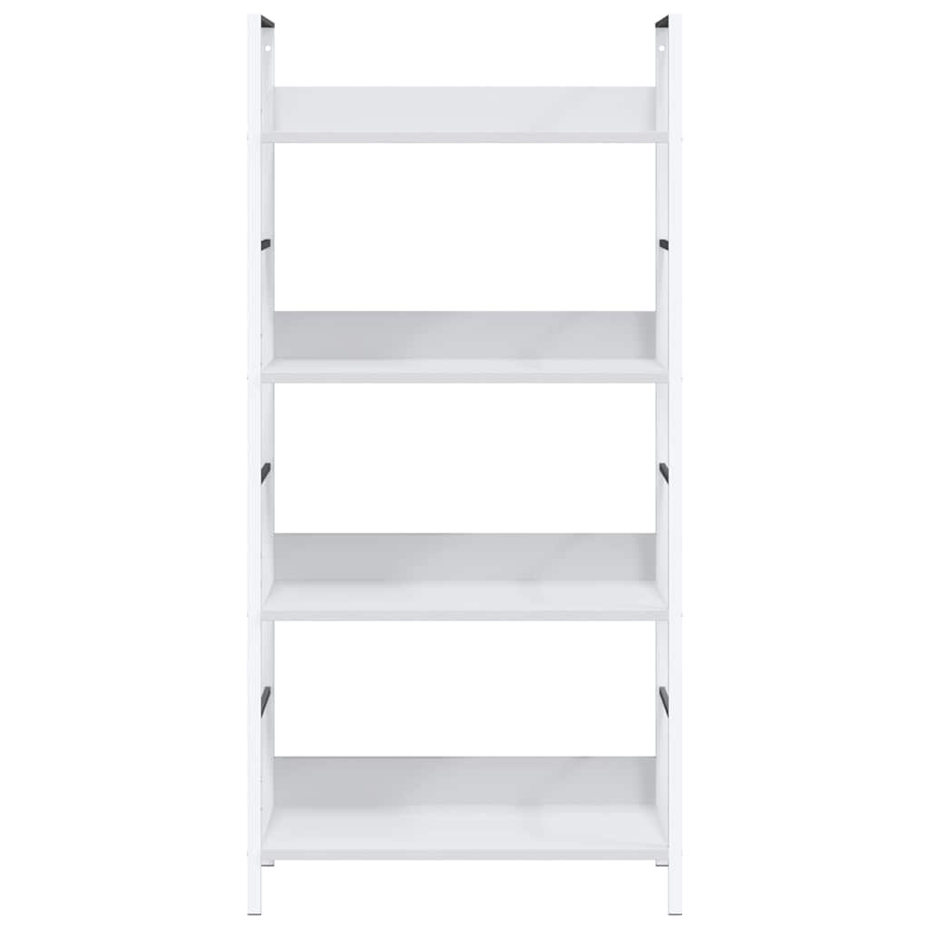 288224 vidaXL 4-Layer Book Shelf White 60x27,6x124,5 cm Engineered Wood