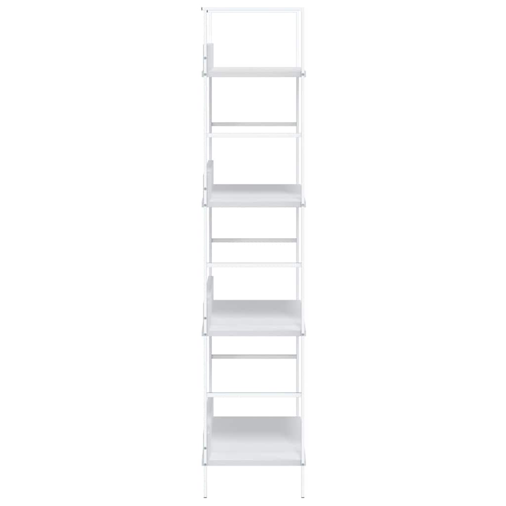 288224 vidaXL 4-Layer Book Shelf White 60x27,6x124,5 cm Engineered Wood