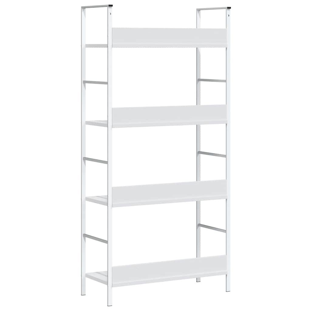 288224 vidaXL 4-Layer Book Shelf White 60x27,6x124,5 cm Engineered Wood