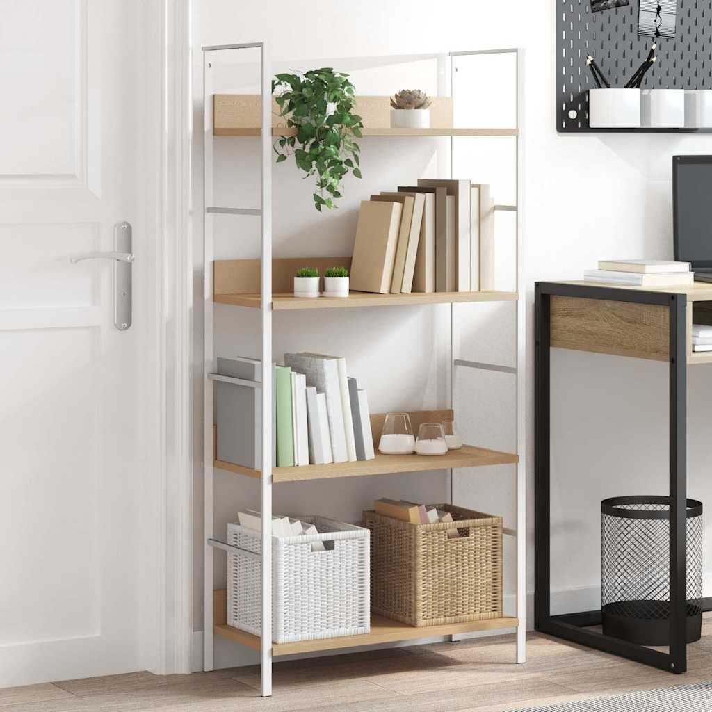 4-Layer Book Shelf Oak 60x27.6x124.5 cm Engineered Wood