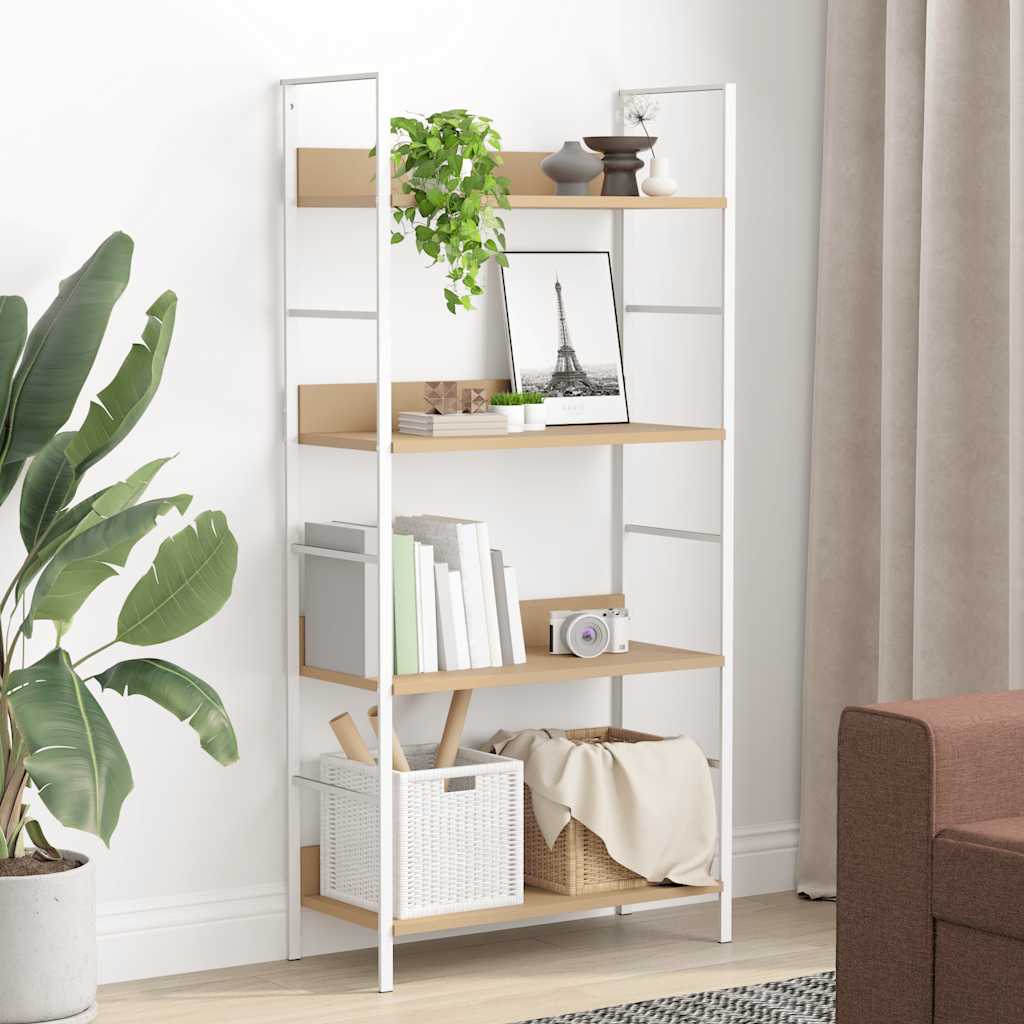 4-Layer Book Shelf Oak 60x27.6x124.5 cm Engineered Wood