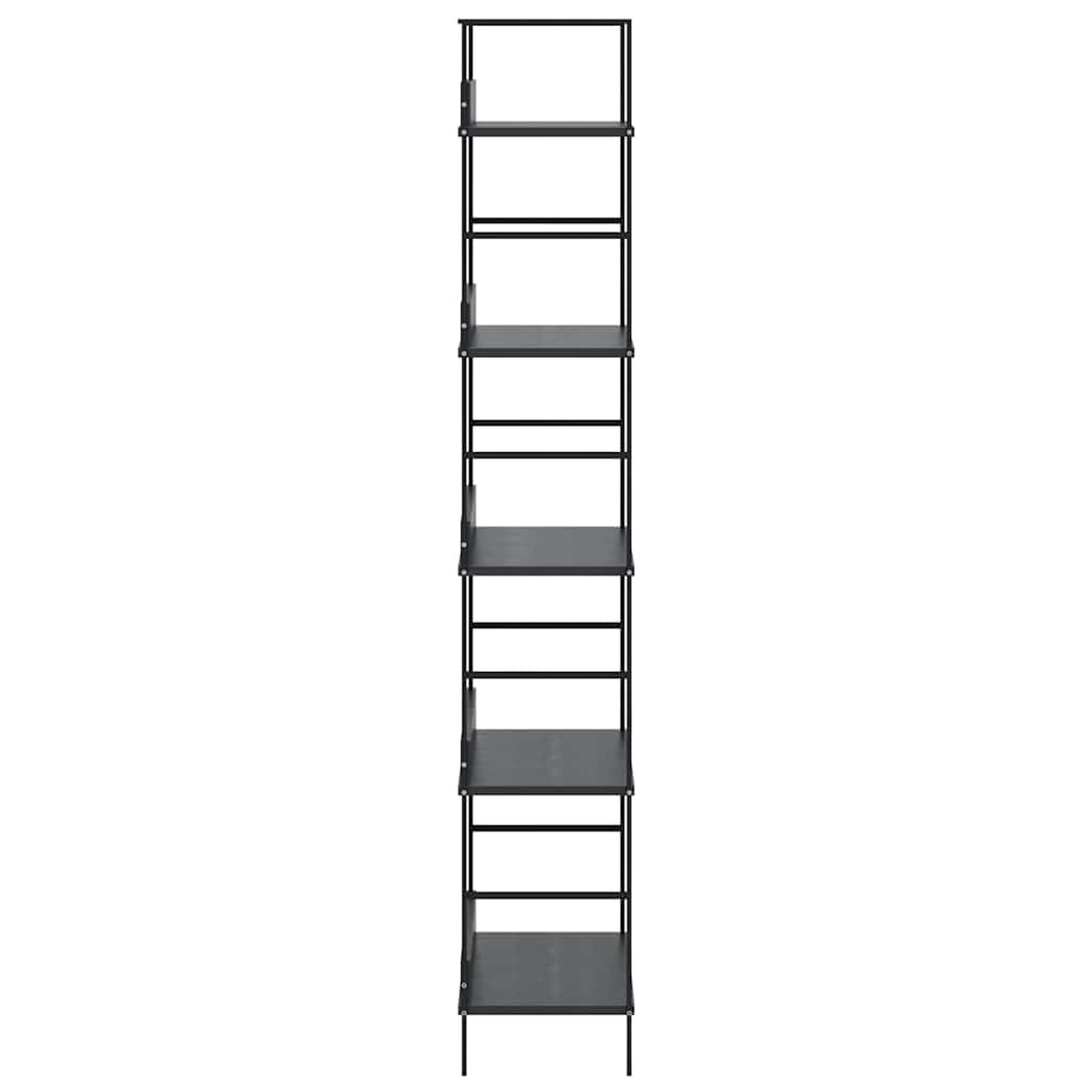 288226 vidaXL 5-Layer Book Shelf Black 60x27,6x158,5 cm Engineered Wood