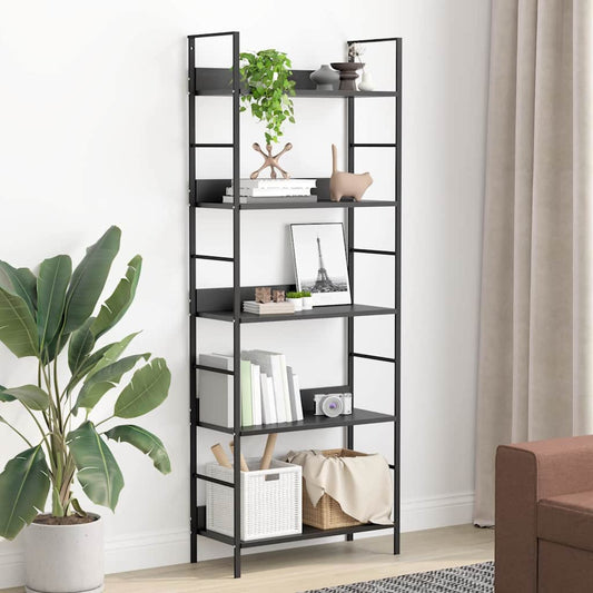Shelf Cabinet | Black | Engineered Wood | 60x27.6x158.5 cm