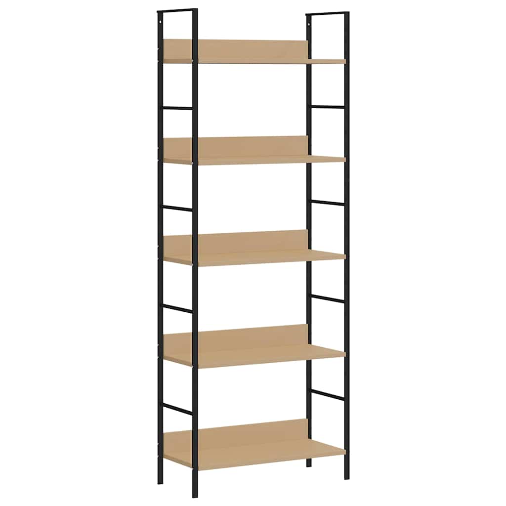 Shelf Cabinet | Oak and Black | Engineered Wood, Steel | Compact