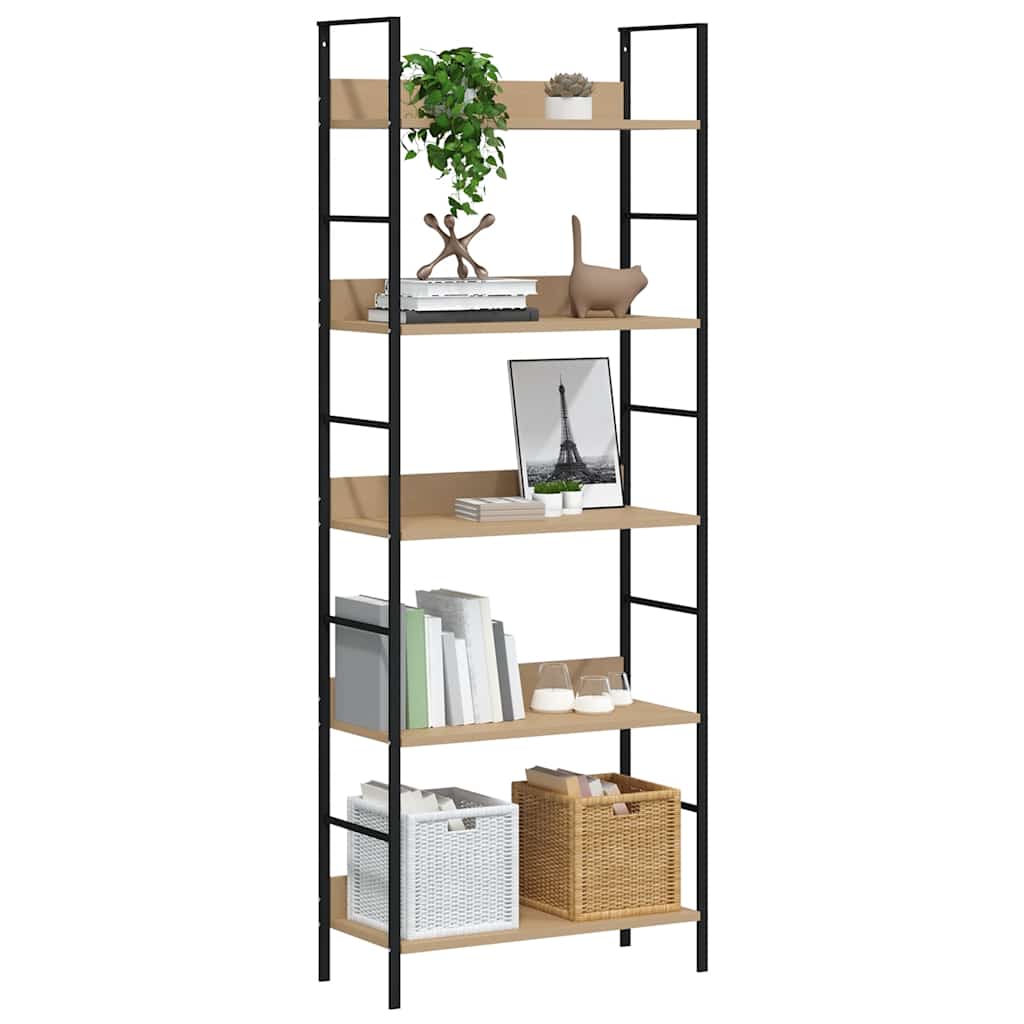 Shelf Cabinet | Oak and Black | Engineered Wood, Steel | Compact