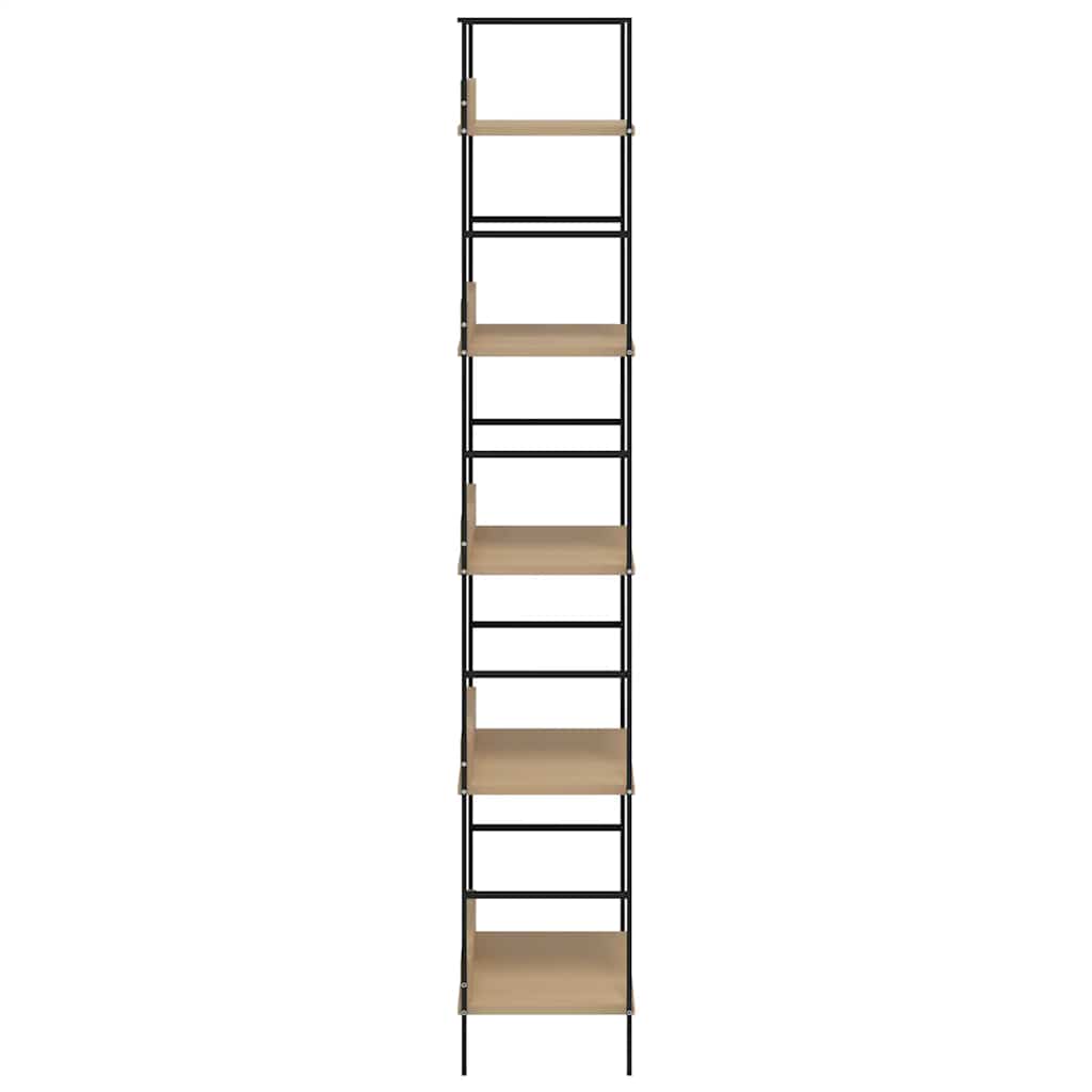 Shelf Cabinet | Oak and Black | Engineered Wood, Steel | Compact