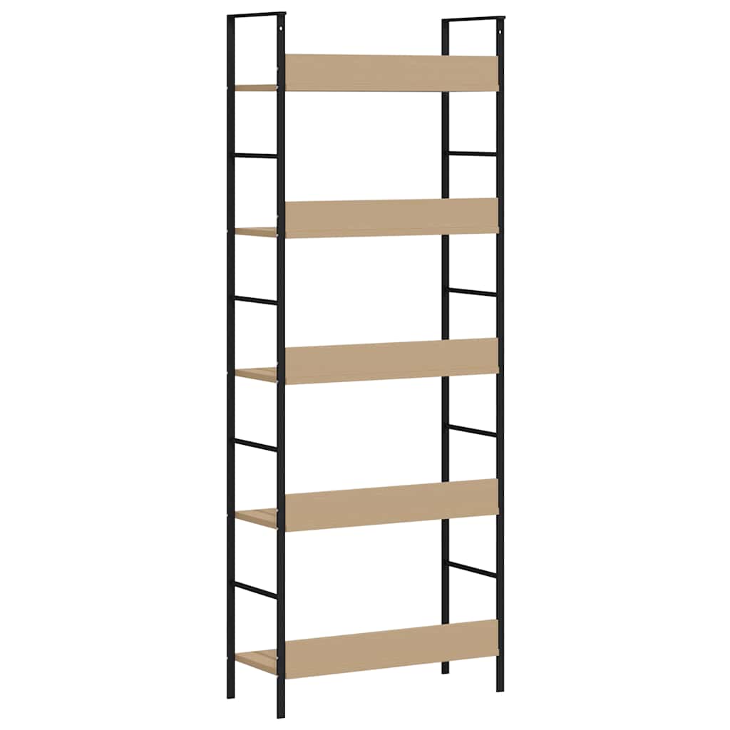 Shelf Cabinet | Oak and Black | Engineered Wood, Steel | Compact