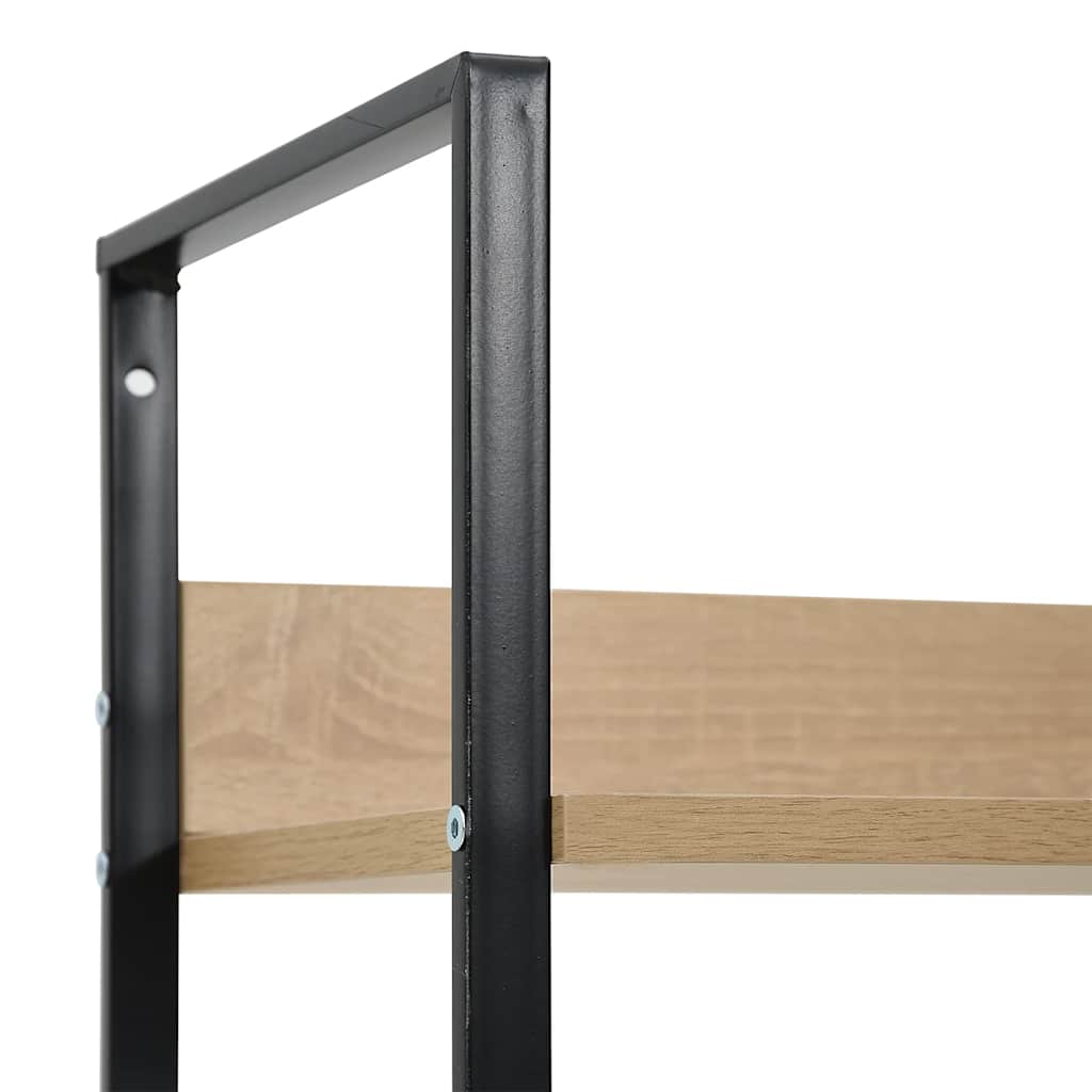 Shelf Cabinet | Oak and Black | Engineered Wood, Steel | Compact