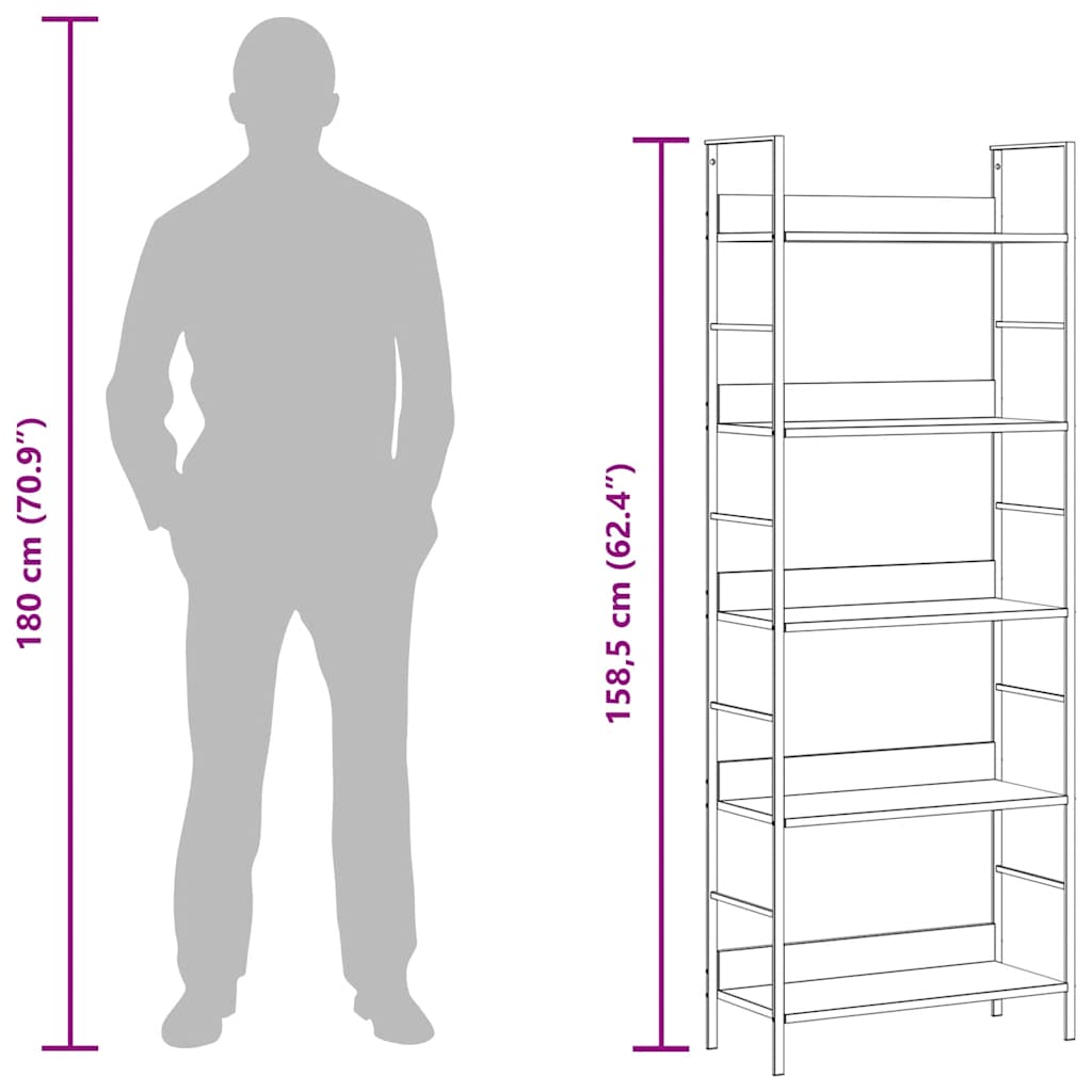 Shelf Cabinet | Oak and Black | Engineered Wood, Steel | Compact