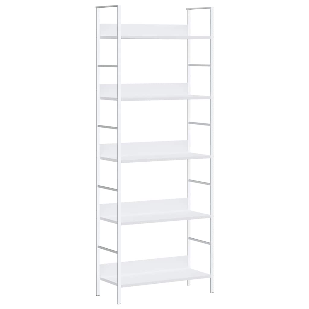 288228 vidaXL 5-Layer Book Shelf White 60x27,6x158,5 cm Engineered Wood