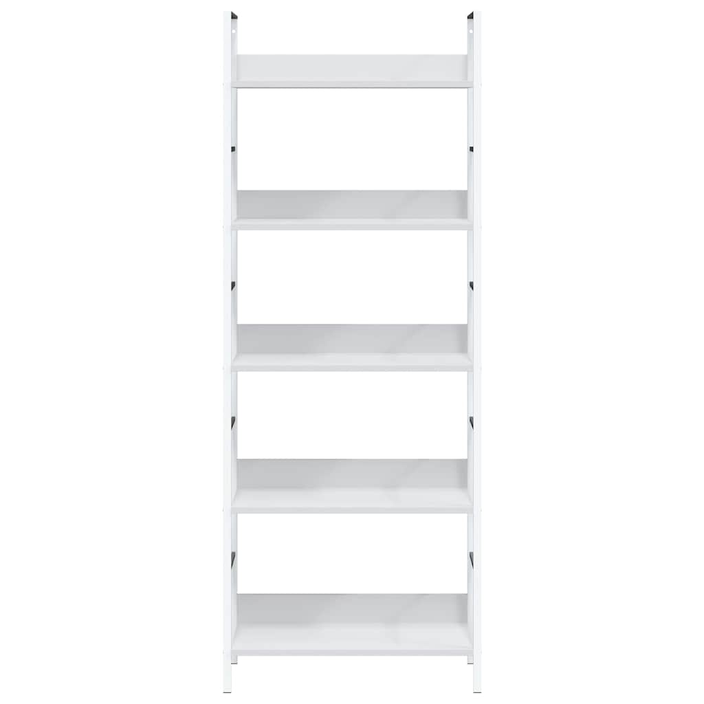 288228 vidaXL 5-Layer Book Shelf White 60x27,6x158,5 cm Engineered Wood