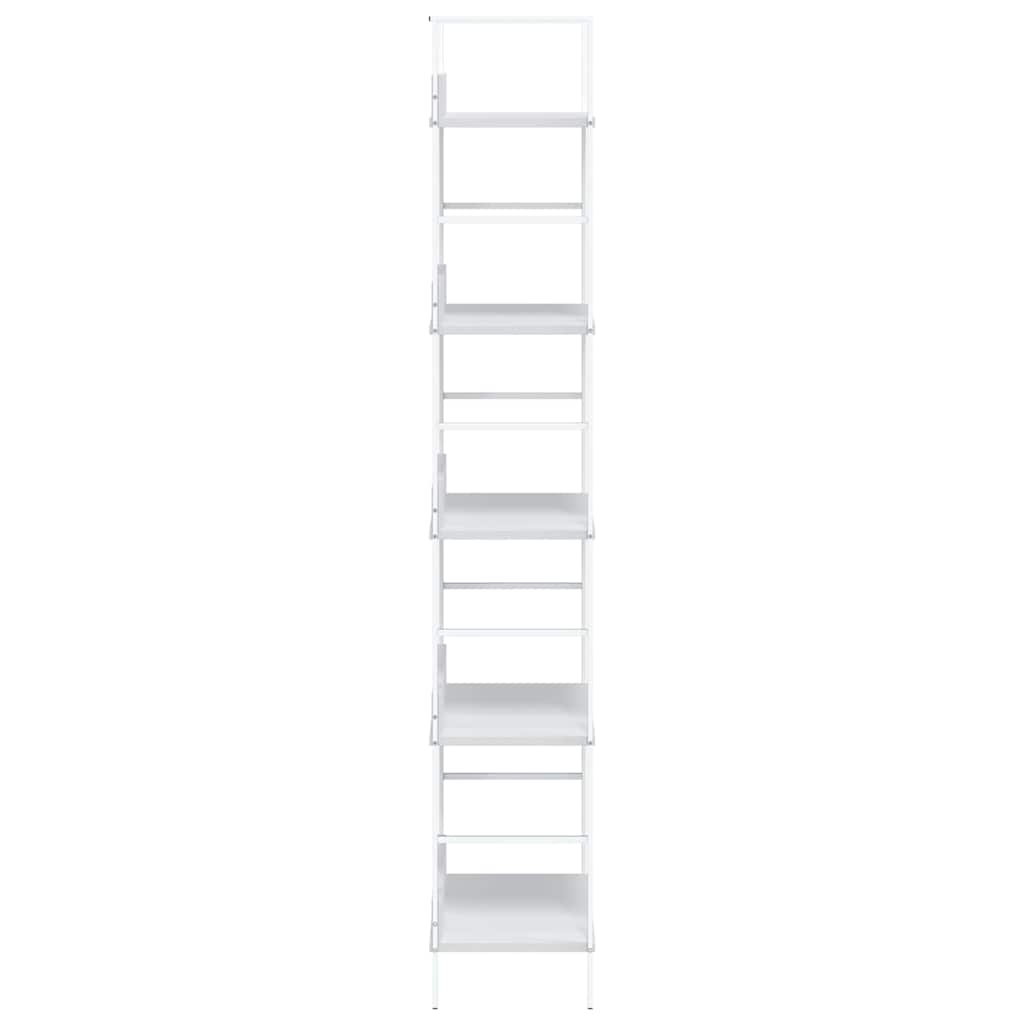 288228 vidaXL 5-Layer Book Shelf White 60x27,6x158,5 cm Engineered Wood