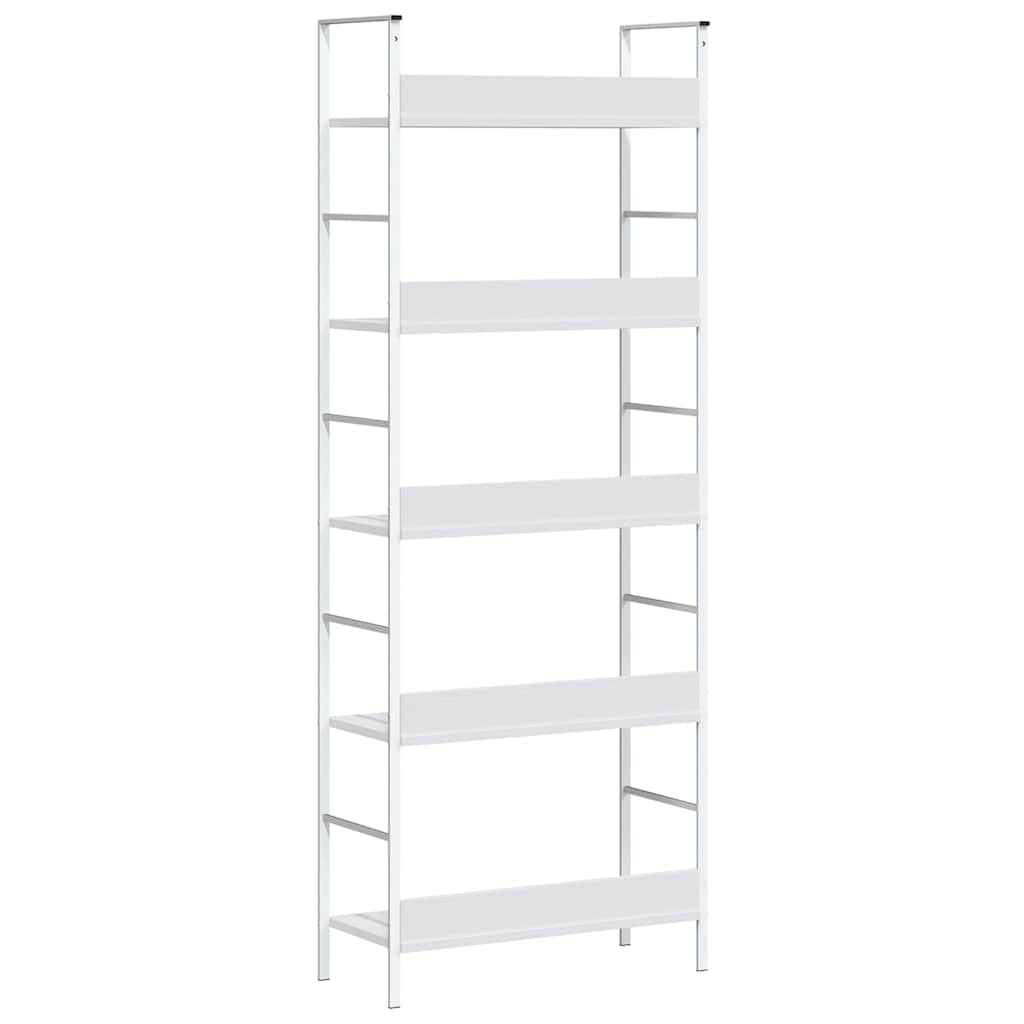 288228 vidaXL 5-Layer Book Shelf White 60x27,6x158,5 cm Engineered Wood