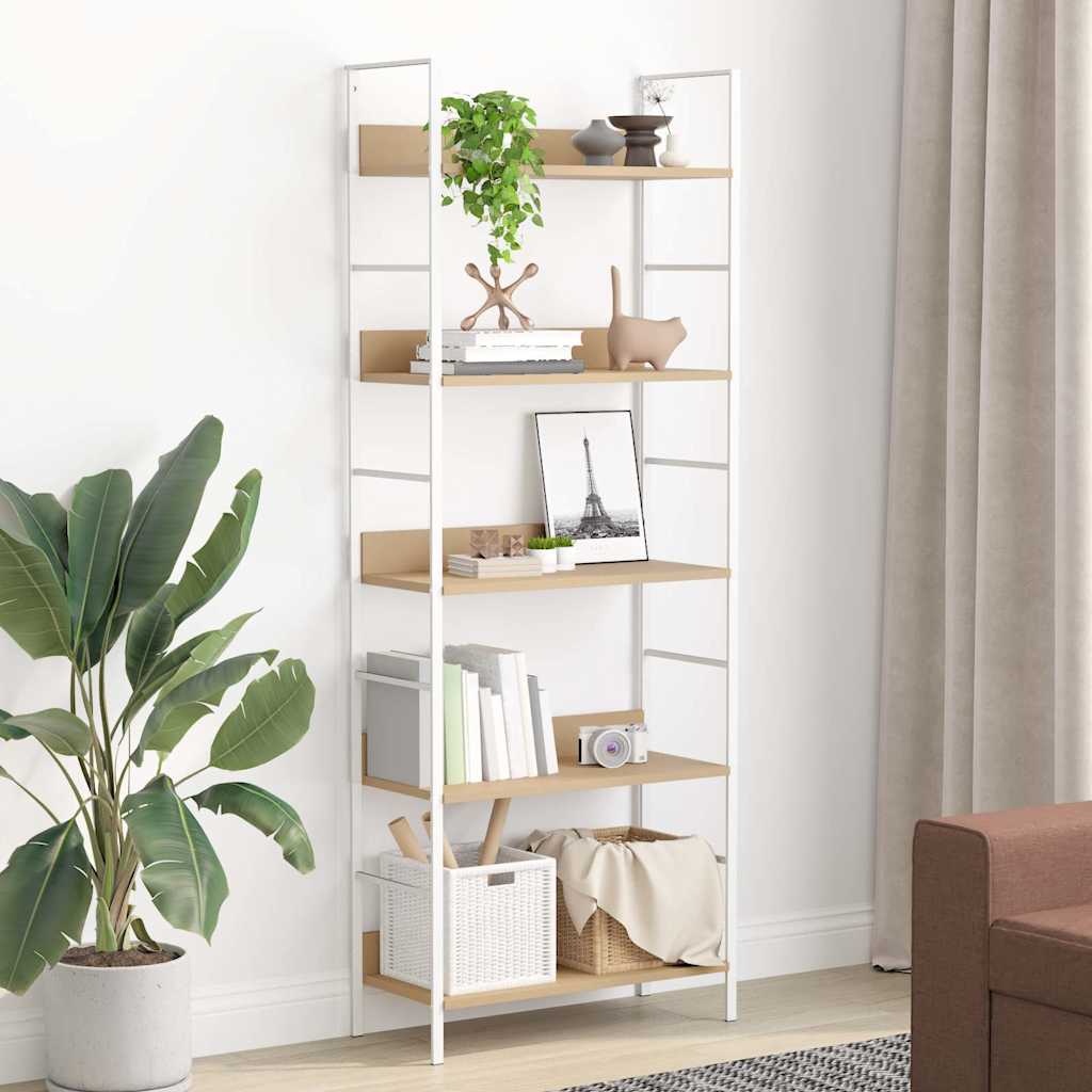 288229 vidaXL 5-Layer Book Shelf Oak 60x27,6x158,5 cm Engineered Wood