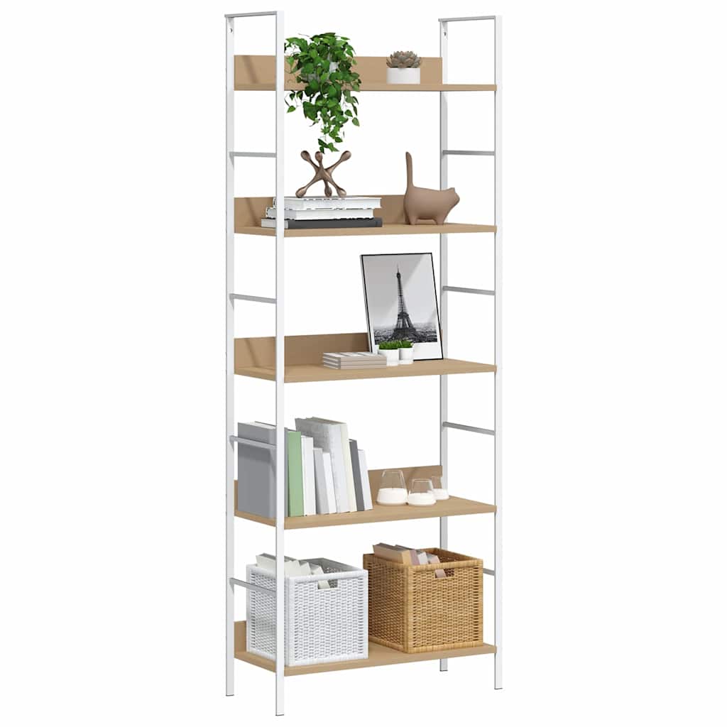 288229 vidaXL 5-Layer Book Shelf Oak 60x27,6x158,5 cm Engineered Wood