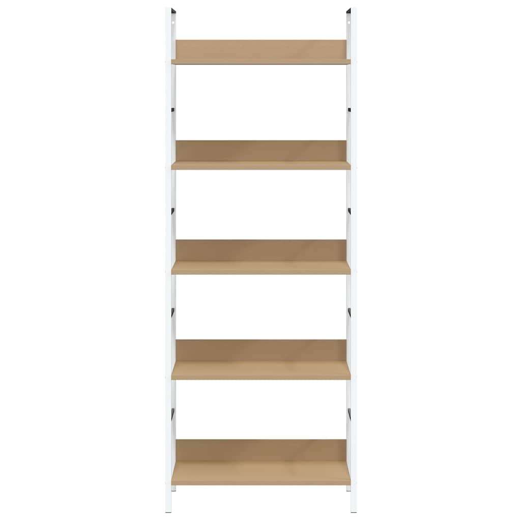 288229 vidaXL 5-Layer Book Shelf Oak 60x27,6x158,5 cm Engineered Wood