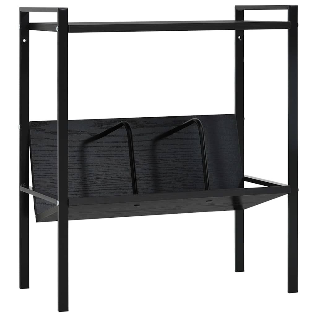 288230 vidaXL 2-Layer Book Shelf Black 52x28x59 cm Engineered Wood