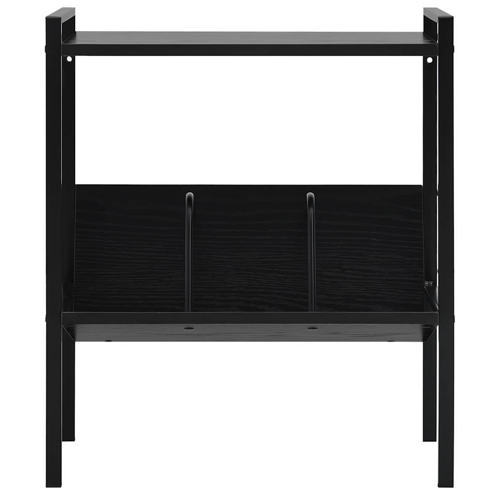 288230 vidaXL 2-Layer Book Shelf Black 52x28x59 cm Engineered Wood