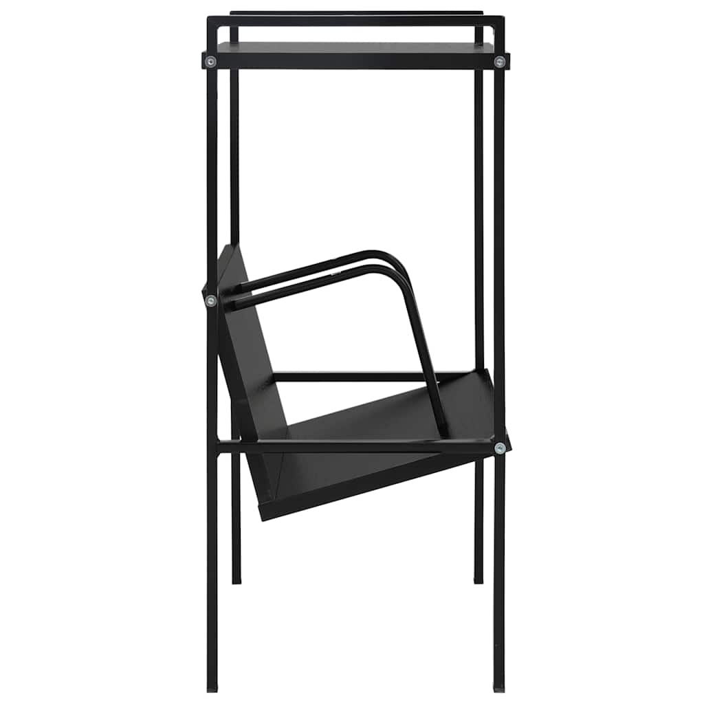 288230 vidaXL 2-Layer Book Shelf Black 52x28x59 cm Engineered Wood