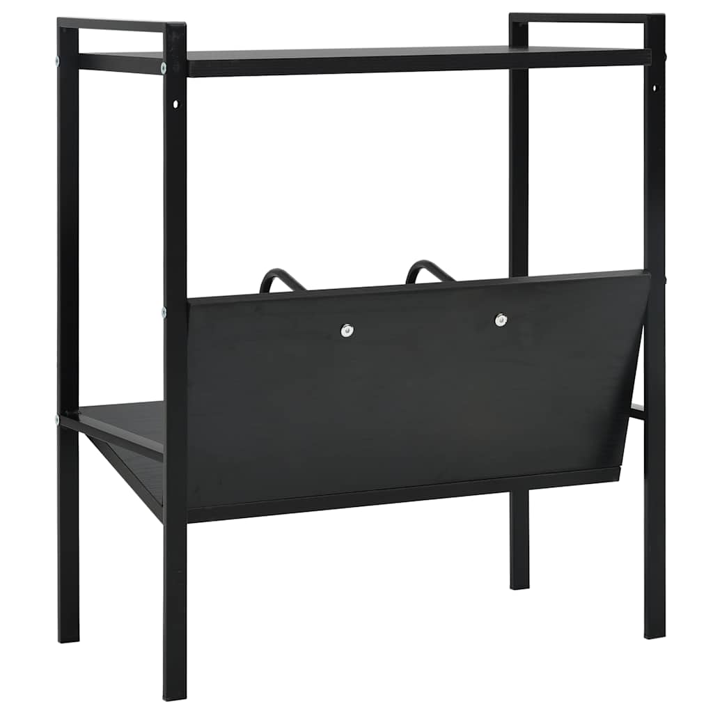 288230 vidaXL 2-Layer Book Shelf Black 52x28x59 cm Engineered Wood