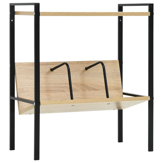 Book Shelf | Black and Oak | Engineered wood, Steel | Compact