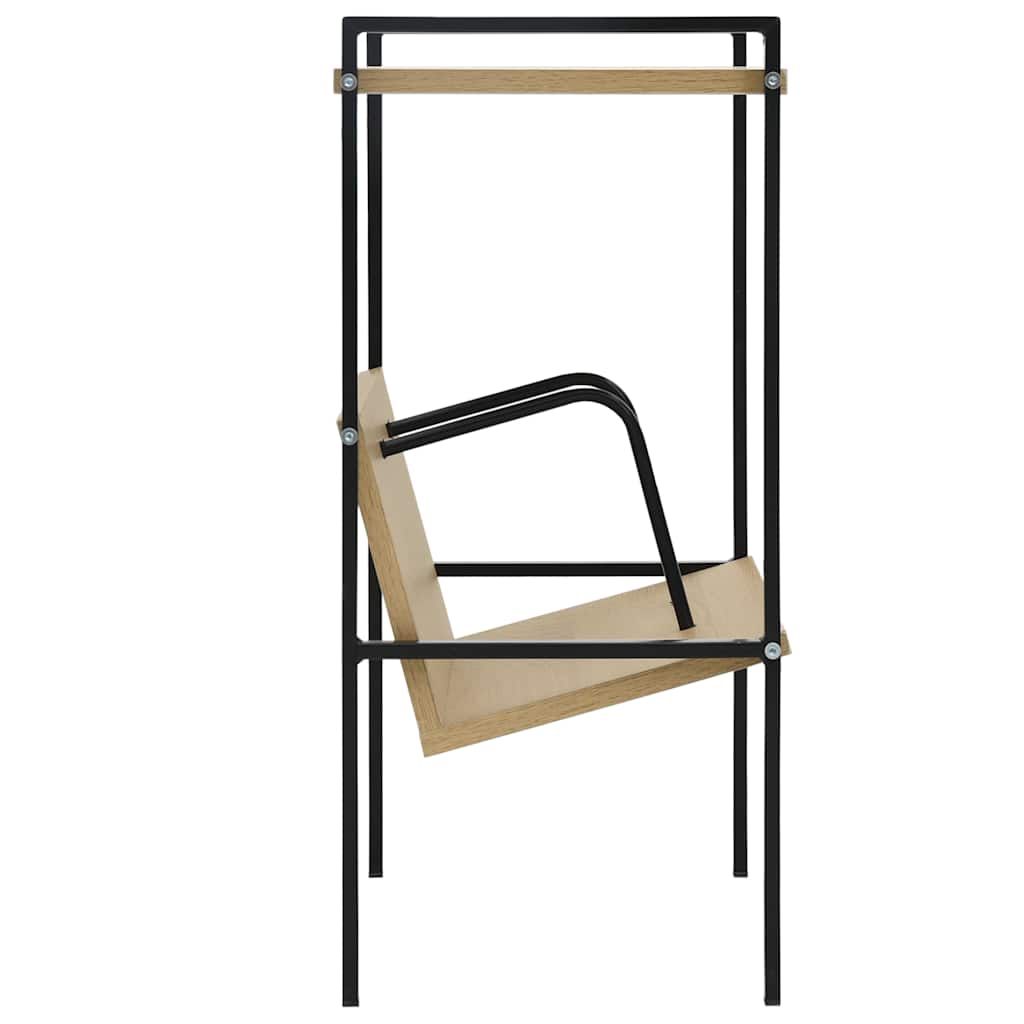 288231 vidaXL 2-Layer Book Shelf Black and Oak 52x28x59 cm Engineered Wood