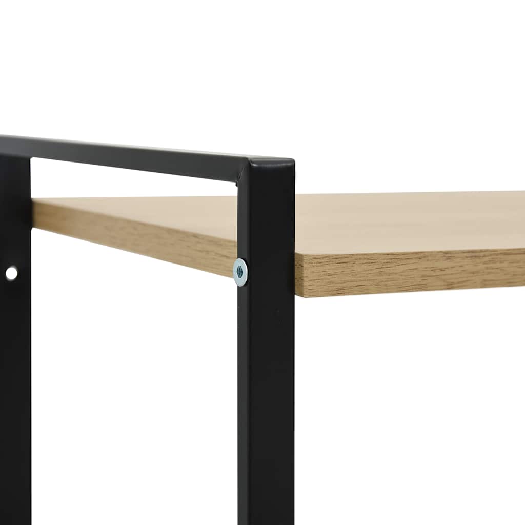 288231 vidaXL 2-Layer Book Shelf Black and Oak 52x28x59 cm Engineered Wood