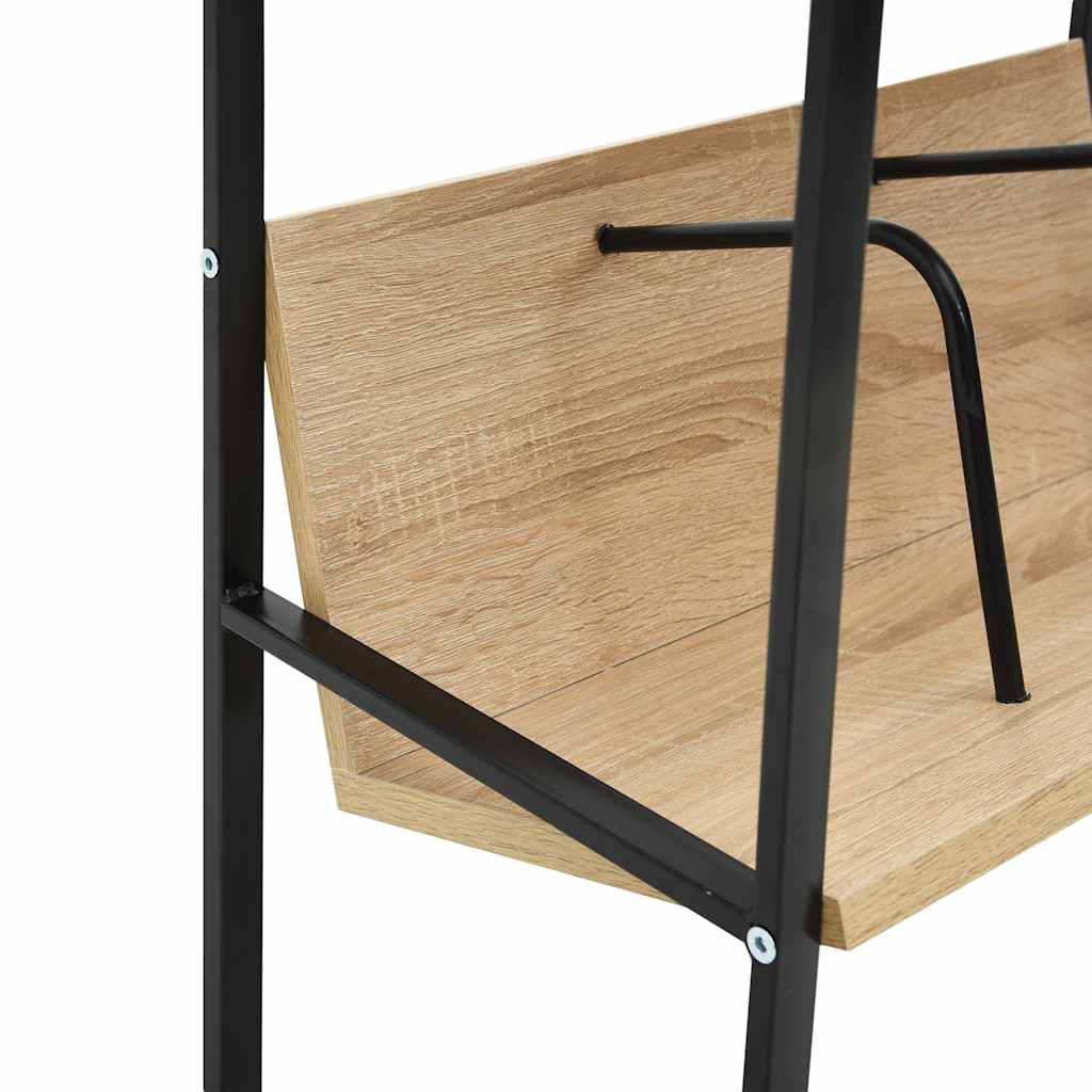 288231 vidaXL 2-Layer Book Shelf Black and Oak 52x28x59 cm Engineered Wood