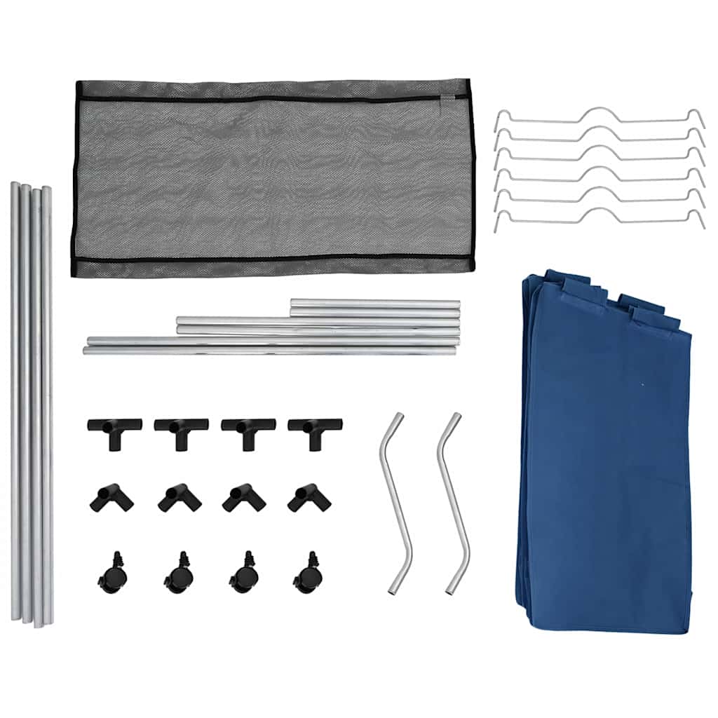 288331 vidaXL Laundry Sorter with 3 Bags Blue Steel