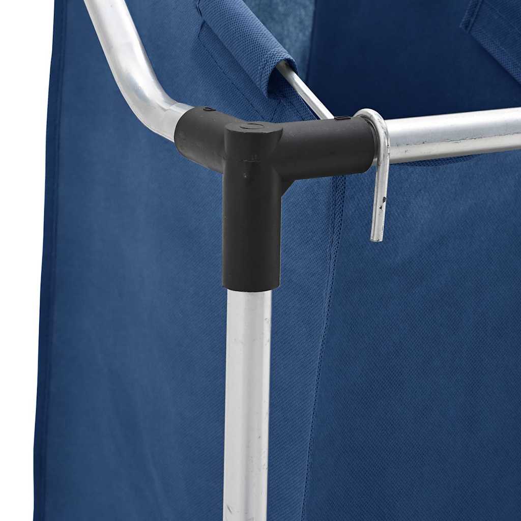 288331 vidaXL Laundry Sorter with 3 Bags Blue Steel
