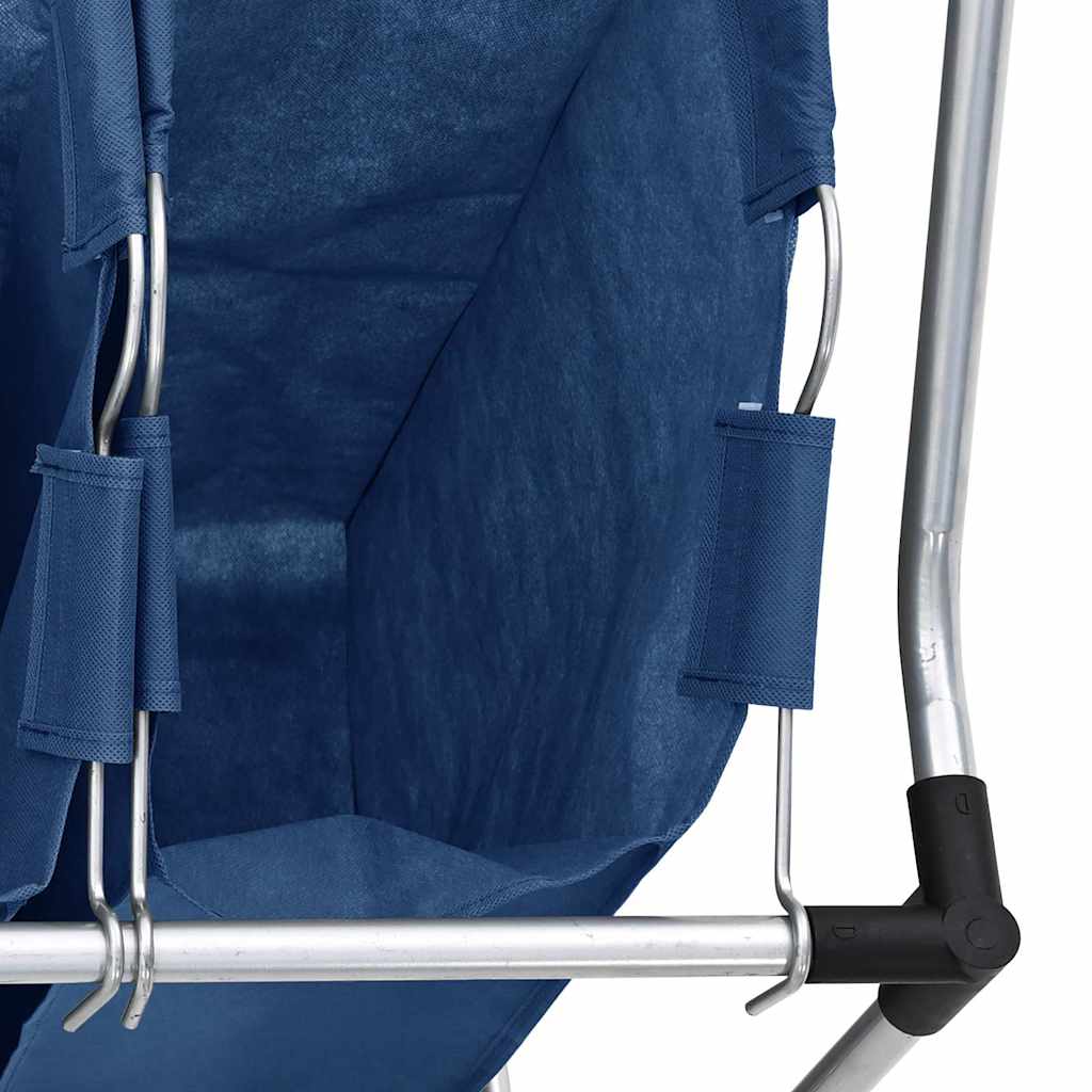 288331 vidaXL Laundry Sorter with 3 Bags Blue Steel