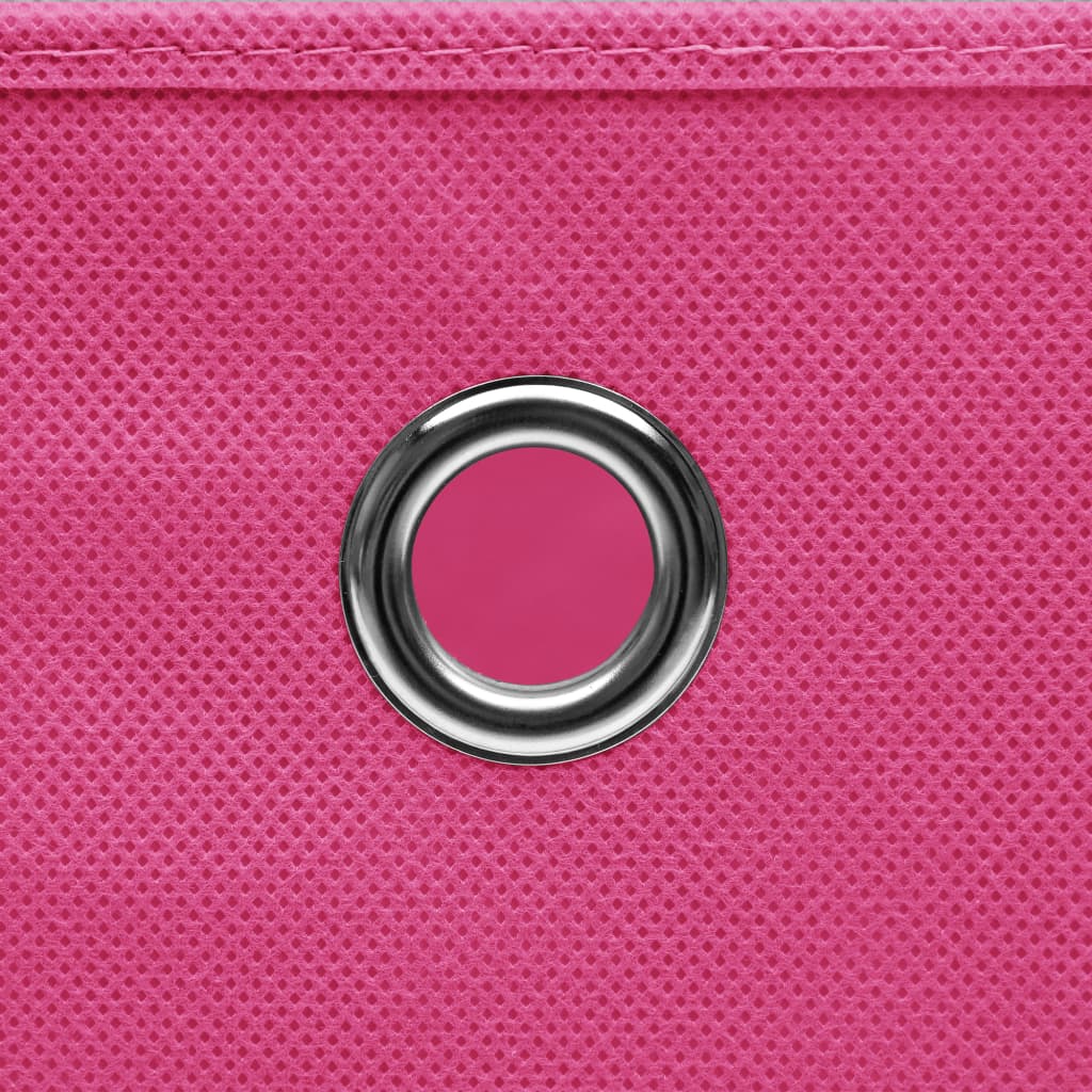 Storage Boxes with Lids 4 pcs Pink 32x32x32 cm Fabric