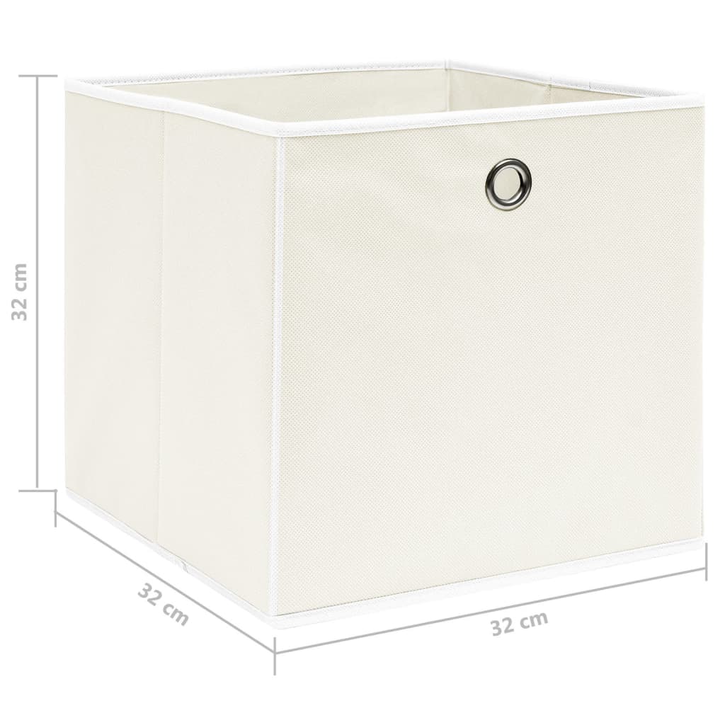 vidaXL Storage Boxes 10 pcs White 32x32x32 cm Fabric