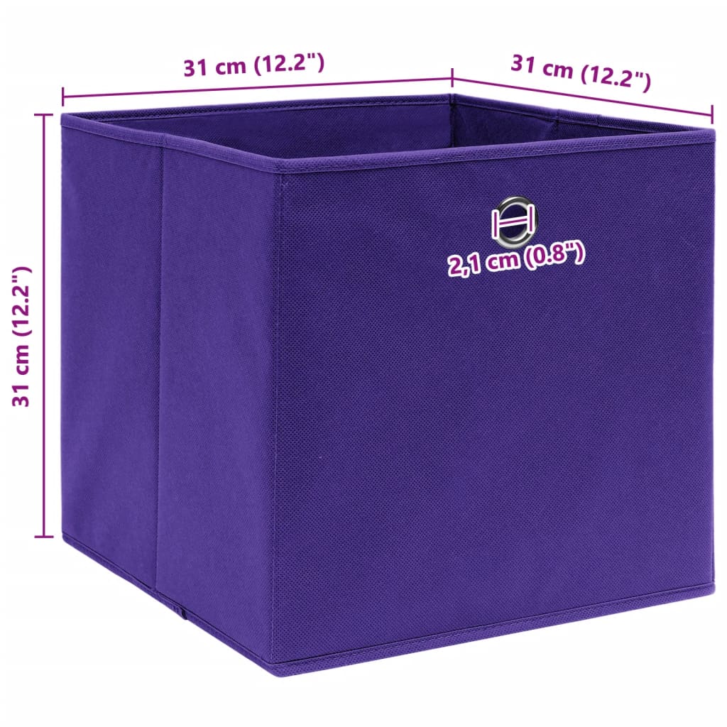 Storage Boxes 4 pcs Purple 32x32x32 cm Fabric