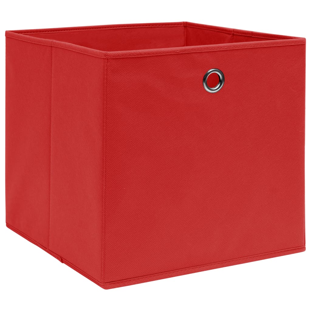Storage Boxes 10 pcs Red 32x32x32 cm Fabric