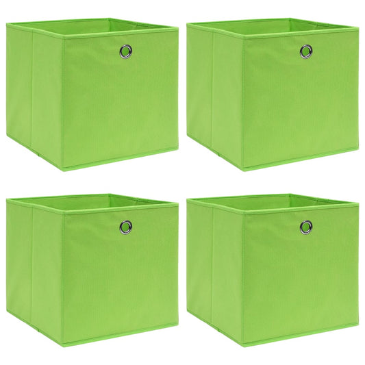 Storage Boxes 4 pcs Green 32x32x32 cm Fabric