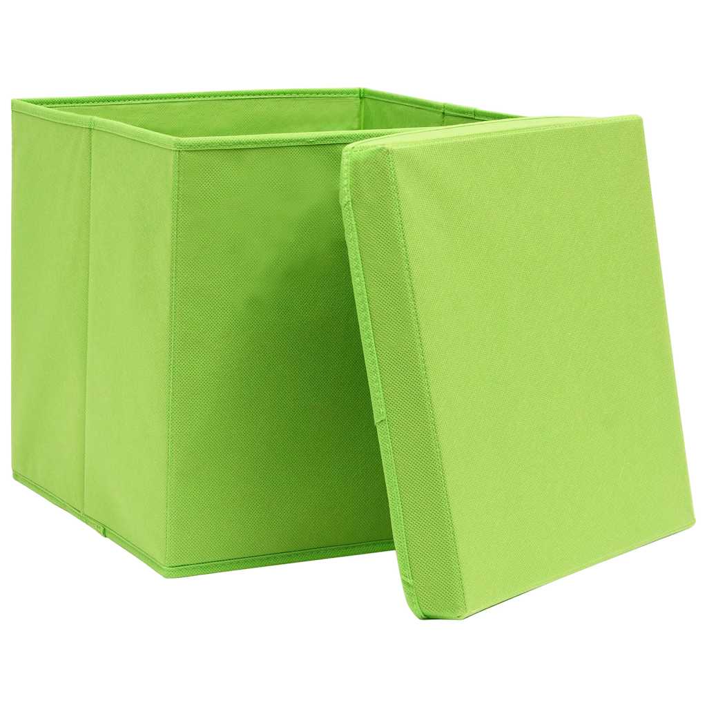Storage Box | Set of 10 | Green | Non-woven fabric (100% polyester)