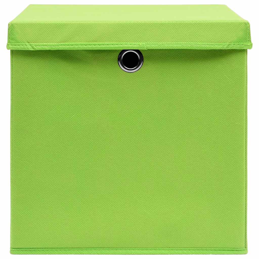 Storage Box | Set of 10 | Green | Non-woven fabric (100% polyester)