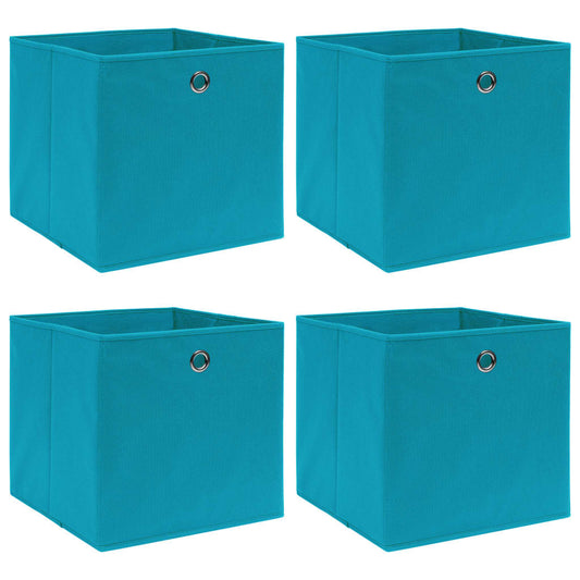 Storage Box | Set of 4 | Baby blue | Non-woven fabric (100% polyester)