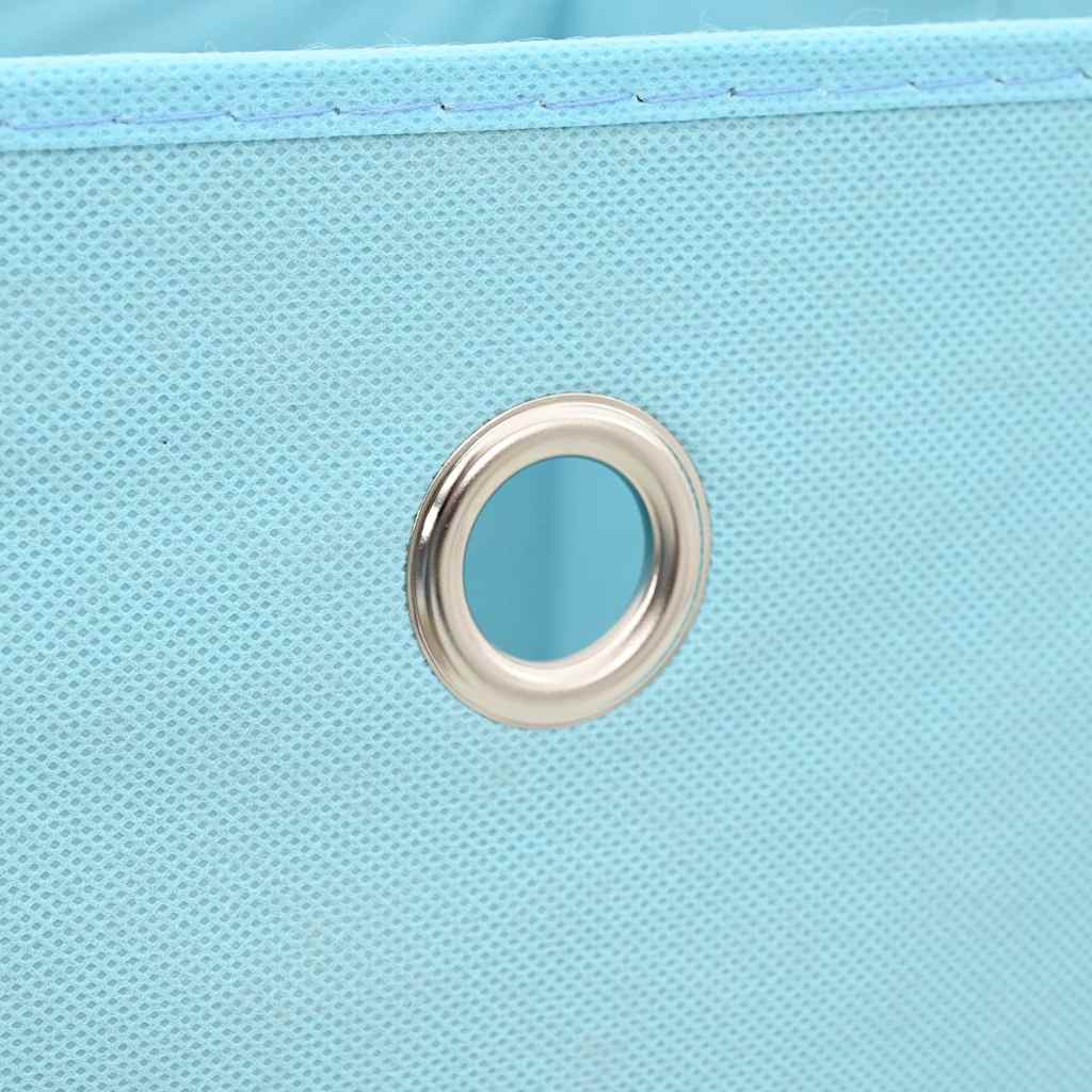 Storage Boxes with Lids 10 pcs Baby Blue 32x32x32 cm Fabric